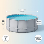 Premium Round Backyard Swimming Pool 15ft with Pump