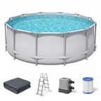 Premium Round Backyard Swimming Pool 15ft with Pump