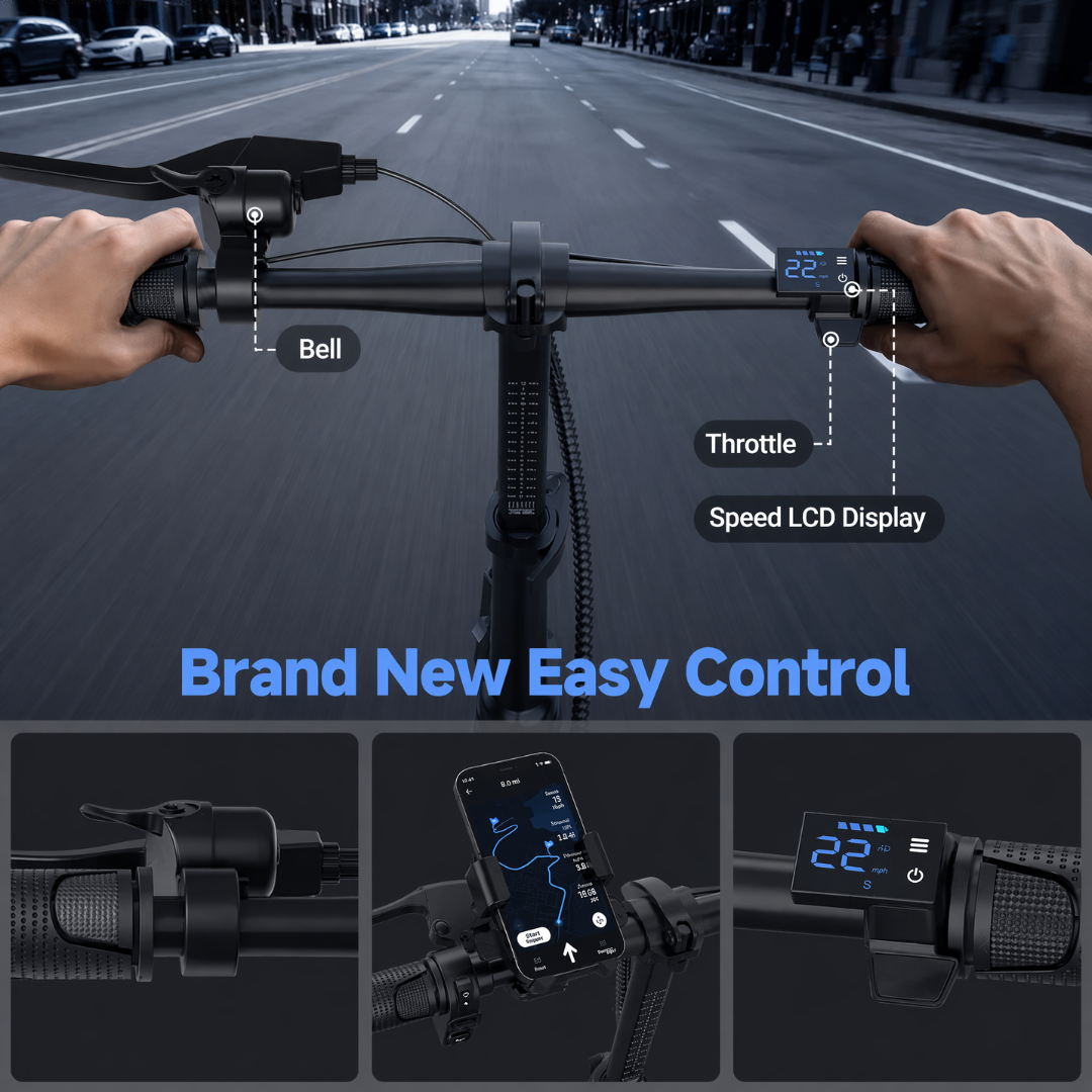 Foldable Electric Scooter with Seat  & Basket | 22 MPH | 27-Mile Range