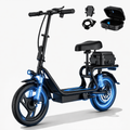 Foldable Electric Scooter with Seat  & Basket | 22 MPH | 27-Mile Range