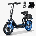 Foldable Electric Scooter with Seat  & Basket | 22 MPH | 27-Mile Range