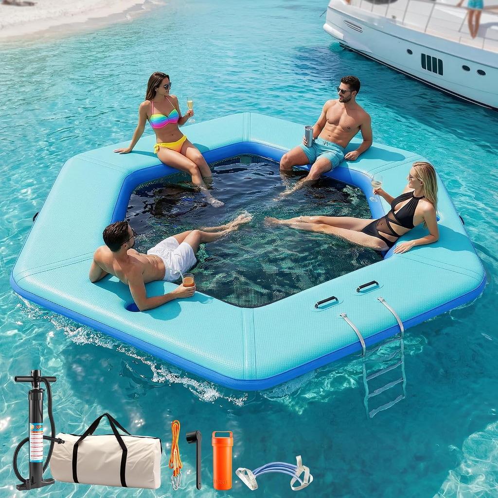 Water Hammock for Adults, Toddler - Hexagon & Round Inflatable