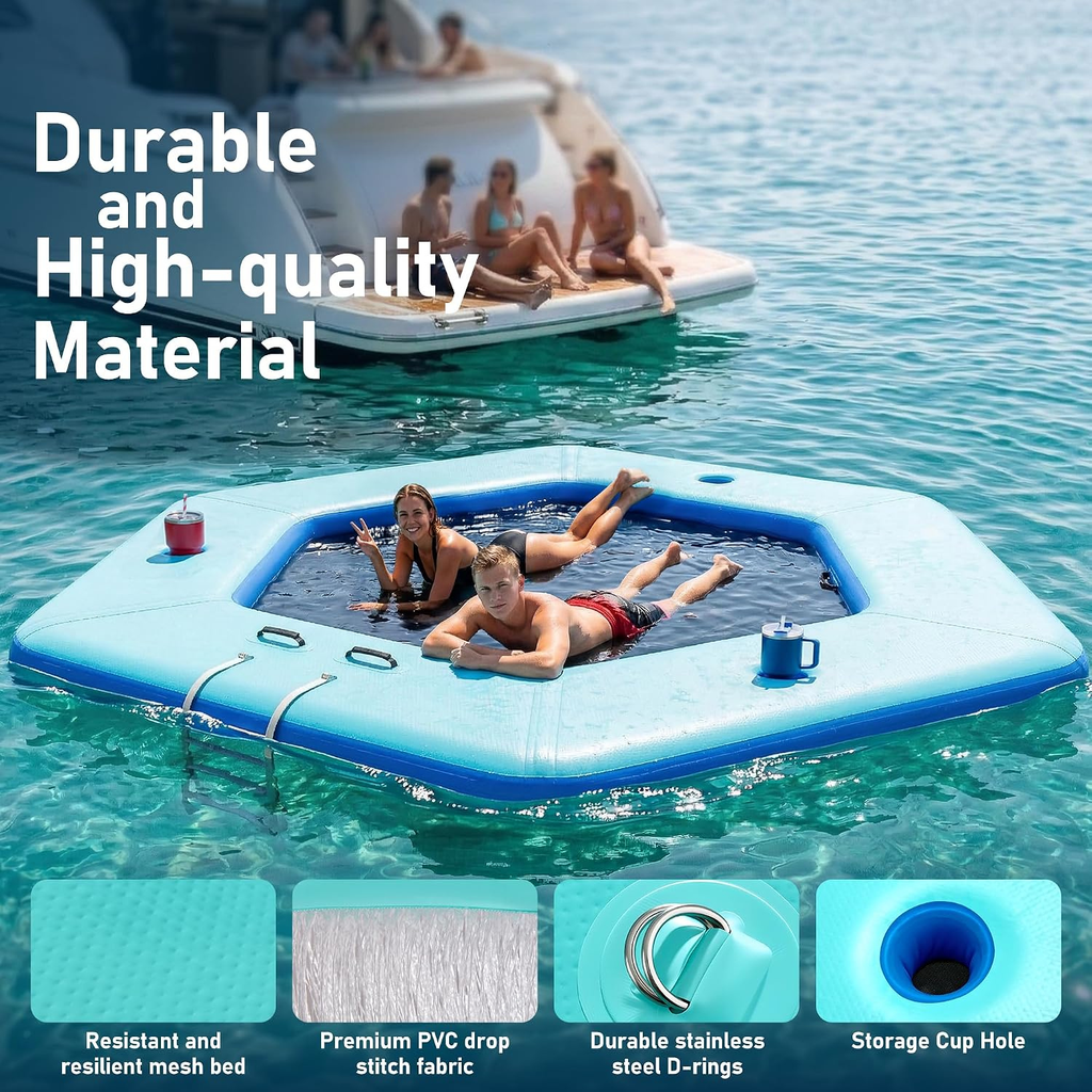 Water Hammock for Adults, Toddler - Hexagon & Round Inflatable