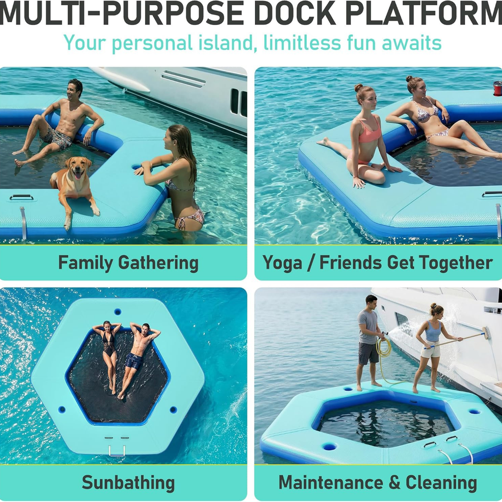 Water Hammock for Adults, Toddler - Hexagon & Round Inflatable
